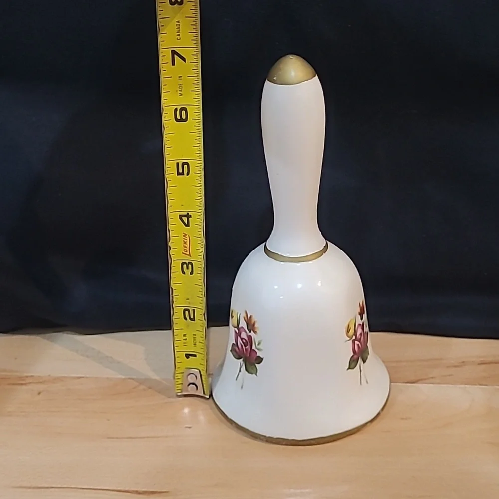 2/$20 Floral Ceramic Bell with Gold Accents - Picture 2 of 4